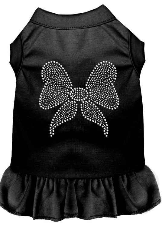 Rhinestone Bow Dress Black Med